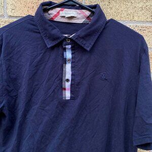 Vintage Burberry Brit Polo Button Up Shirt Large